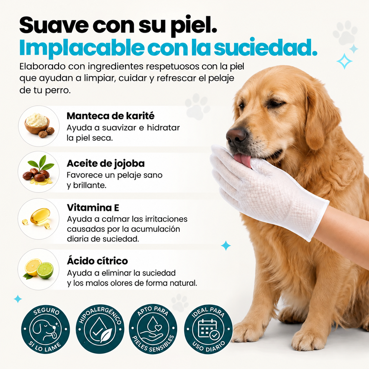 Pet glove wipes